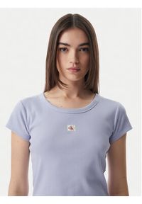 Calvin Klein Jeans T-Shirt LV047C200G Niebieski jasny Slim Fit. Kolor: niebieski. Materiał: bawełna #5