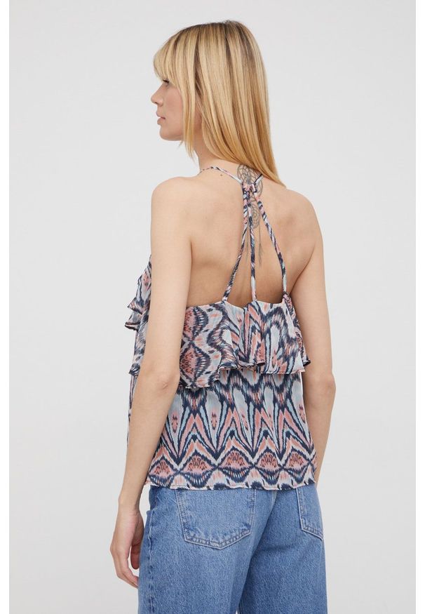 Pepe Jeans bluzka JORDAN damska wzorzysta. Okazja: na co dzień. Materiał: tkanina. Styl: casual