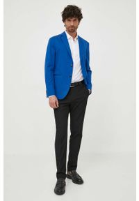 Sisley marynarka męska kolor niebieski. Kolor: niebieski. Materiał: tkanina. Styl: klasyczny #2