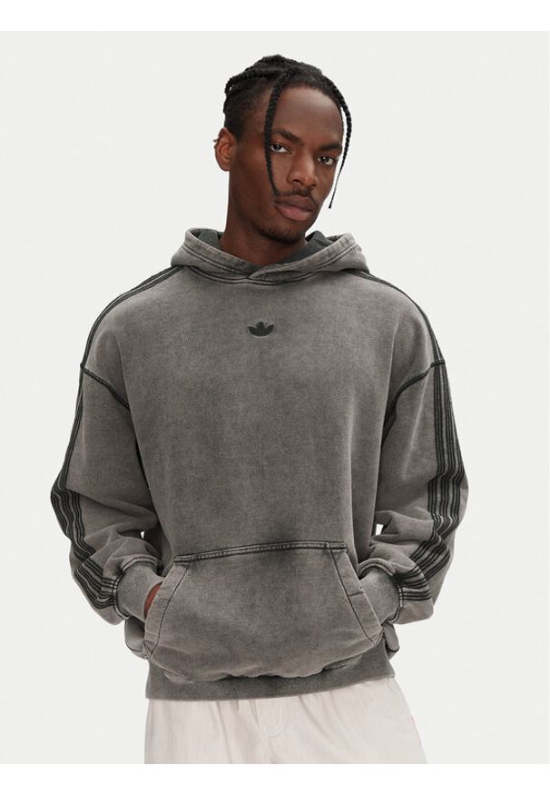 Adidas - adidas Bluza Premium Essentials Retro JD0245 Szary Loose Fit. Kolor: szary. Materiał: bawełna. Styl: retro