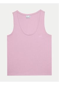 4f - 4F Top 4FWSS24TSLEF041 Różowy Slim Fit. Kolor: różowy. Materiał: bawełna #4