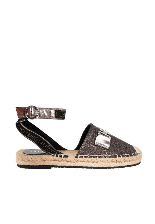 Liu Jo Espadryle "Vera 01" | SA3073 EX157 | Kobieta | Czarny. Okazja: na co dzień. Nosek buta: okrągły. Kolor: czarny. Materiał: skóra ekologiczna. Wzór: aplikacja. Styl: klasyczny, elegancki, casual