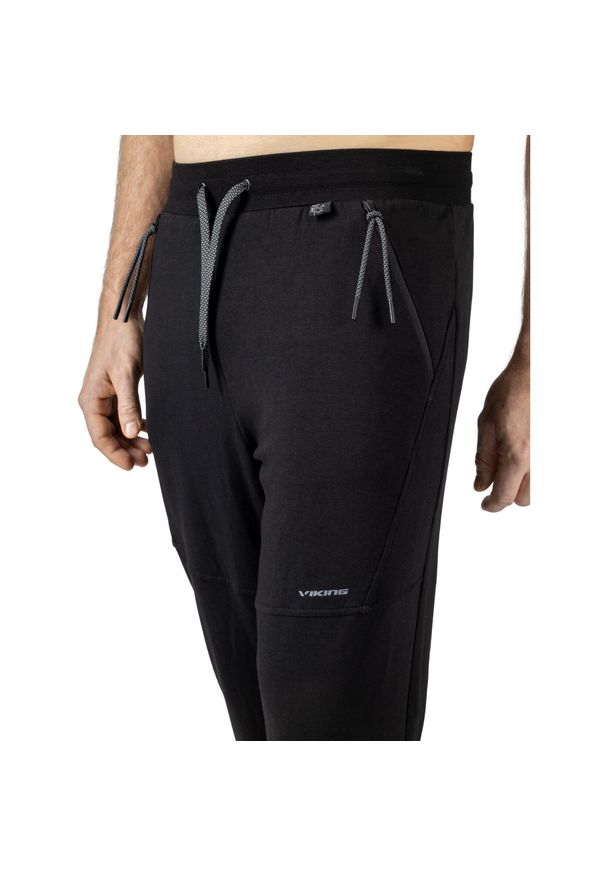 Spodnie dresowe męskie Viking Bamboo Hazen Man. Kolor: czarny. Materiał: dresówka. Sezon: lato. Sport: turystyka piesza