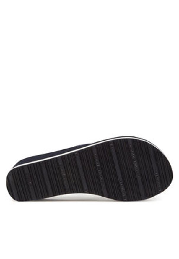 TOMMY HILFIGER - Tommy Hilfiger Japonki Th Stripes Wedge Beach Sandal FW0FW08521 Niebieski. Kolor: niebieski. Materiał: materiał