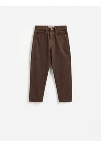 Reserved - Jeansy mom fit z krótszą nogawką - dark grey jeans. Długość: krótkie