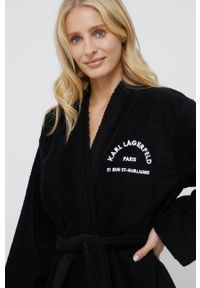 Karl Lagerfeld Szlafrok 215W2180 kolor czarny. Kolor: czarny. Materiał: tkanina, włókno #2