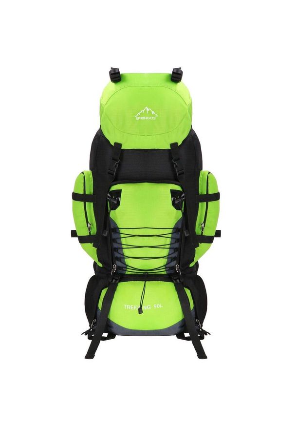 SPRINGOS - Plecak trekkingowy 90 L Springos z osłoną przeciwdeszczową. Kolor: zielony. Styl: sportowy