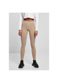 Legginsy damskie Urban Classics tech mesh. Kolor: brązowy. Materiał: mesh #1