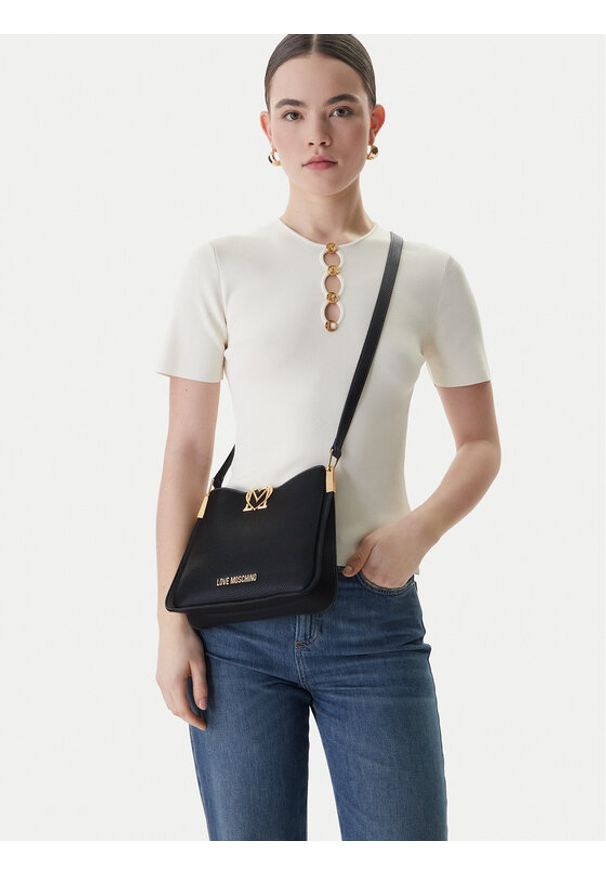 Love Moschino - LOVE MOSCHINO Torebka JC4127PP1OLM0000 Czarny. Kolor: czarny. Materiał: skórzane