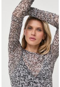 Patrizia Pepe longsleeve damski kolor szary. Kolor: szary. Materiał: materiał, dzianina. Długość rękawa: długi rękaw #1