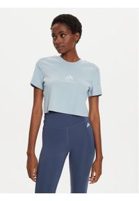 Adidas - adidas T-Shirt ALL SZN 3-Stripes IY6846 Niebieski Slim Fit. Kolor: niebieski. Materiał: bawełna #1