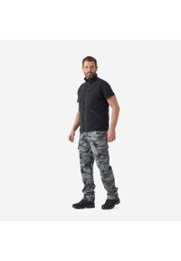 SOLOGNAC - Spodnie Solognac Steppe 500 camo. Kolor: szary. Materiał: materiał, bawełna
