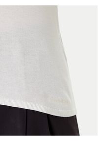 Calvin Klein Sweter LV044C341G Biały Regular Fit. Kolor: biały. Materiał: wiskoza #4