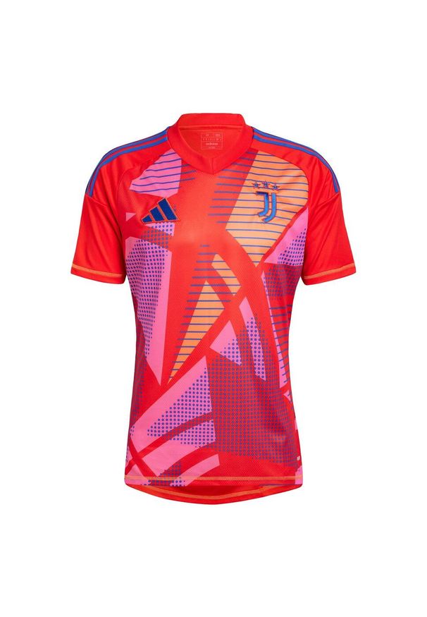 Adidas - Koszulka Juventus 24/25 Short Sleeve Goalkeeper. Kolor: czerwony, wielokolorowy, niebieski. Materiał: materiał. Długość rękawa: krótki rękaw. Długość: krótkie