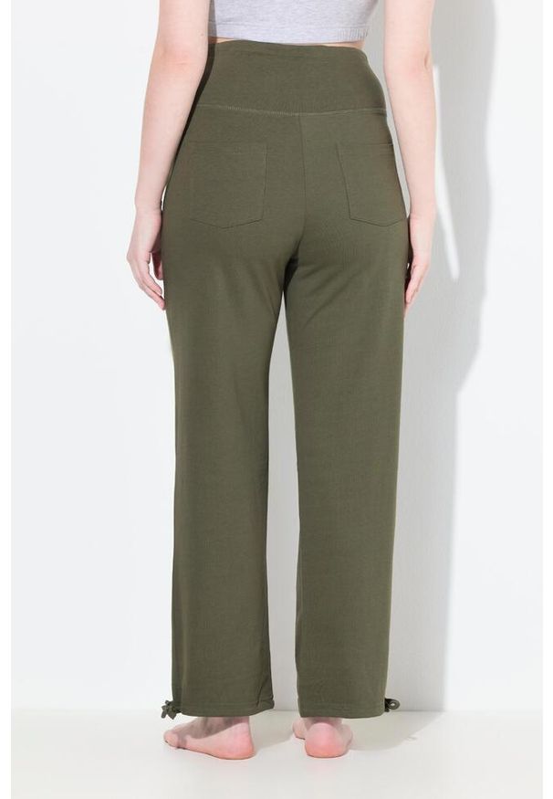 ULLA POPKEN - Damskie Spodnie dresowe Bellieva ekstra szeroki pas bio-bawełna. Kolekcja: plus size. Kolor: szary. Materiał: bawełna, materiał. Długość: długie