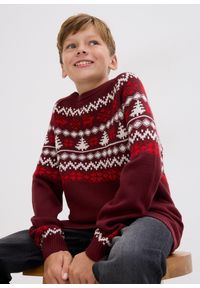 bonprix - Sweter dziecięcy w norweski wzór. Kolor: czerwony #3