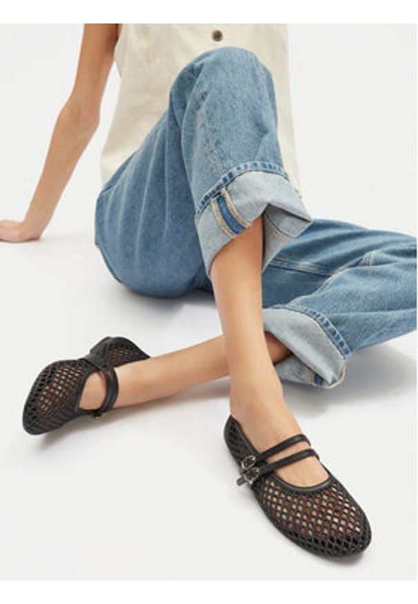 Jenny - JENNY Baleriny CT0613-78 Czarny. Kolor: czarny. Materiał: syntetyk