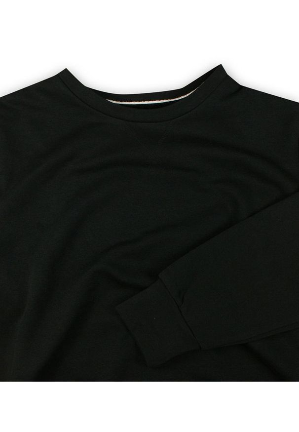 Bluza Czarna, Okrągły Dekolt, bez Kaptura, bez Nadruku, Jednokolorowa, Męska -Brave Soul. Typ kołnierza: bez kaptura. Kolor: czarny. Materiał: bawełna, poliester. Styl: klasyczny