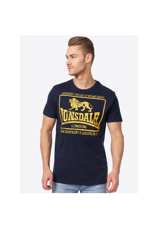 Koszulka Lonsdale Hounslow. Kolor: niebieski. Wzór: nadruk