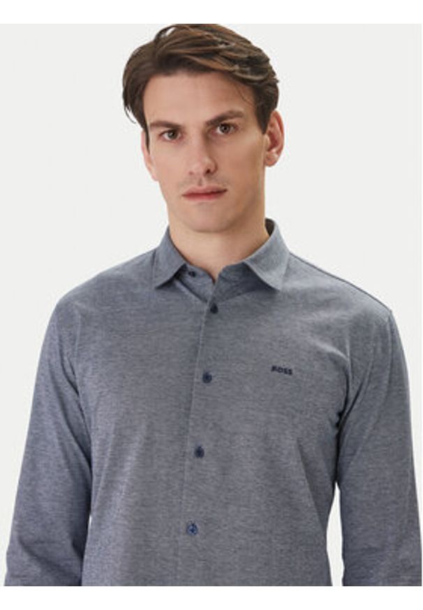 BOSS Koszula Mysoft 50519748 Granatowy Slim Fit. Kolor: niebieski. Materiał: bawełna