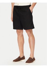 TOMMY HILFIGER - Tommy Hilfiger Szorty materiałowe Dover MW0MW44354 Czarny Regular Fit. Kolor: czarny. Materiał: len #1