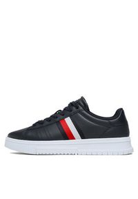 TOMMY HILFIGER - Tommy Hilfiger Sneakersy Supercub FM0FM04706 Granatowy. Kolor: niebieski. Materiał: skóra #4