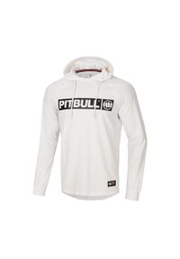 PITBULL - Longsleeve męski Pitbull z kapturem Spandex Mercado Hilltop. Typ kołnierza: kaptur. Kolor: biały. Długość rękawa: długi rękaw