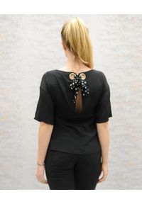 CRISTINAEFFE MILANO - Jedwabna bluzka z wiązaniem na plecach. Kolor: czarny. Materiał: jedwab. Wzór: grochy. Styl: klasyczny #5