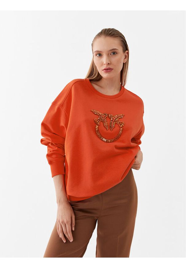 Pinko Bluza Nelly 100534 A15C Pomarańczowy Relaxed Fit. Kolor: pomarańczowy. Materiał: bawełna