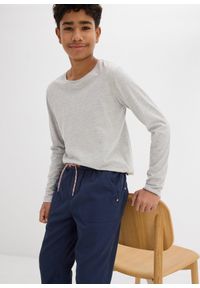 bonprix - Spodnie chłopięce ocieplane z podszewką z dżerseju, regular fit. Kolor: niebieski. Materiał: jersey. Styl: sportowy #3
