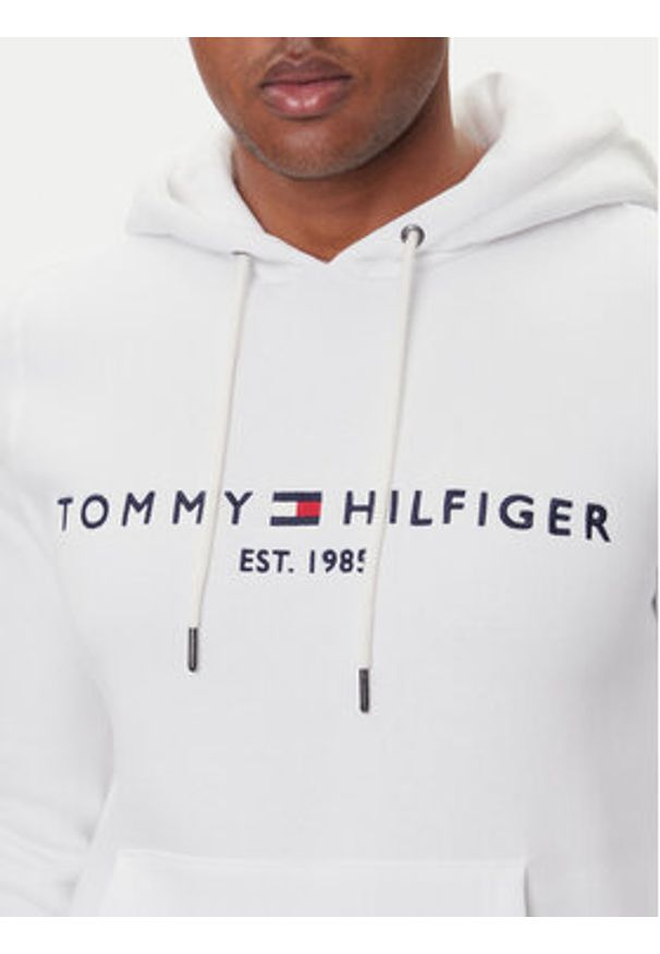 TOMMY HILFIGER - Tommy Hilfiger Bluza Logo MW0MW11599 Biały Regular Fit. Kolor: biały. Materiał: syntetyk