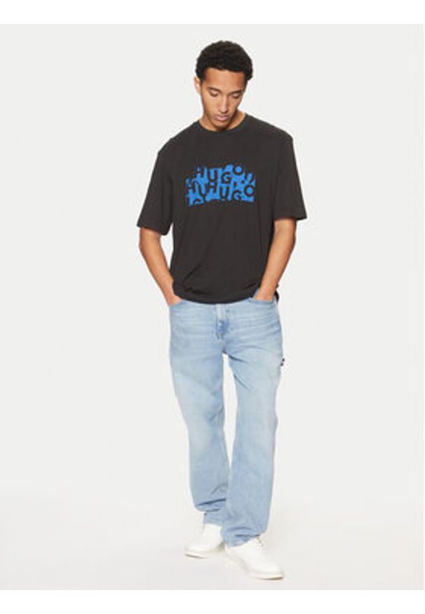 Hugo - HUGO T-Shirt Nafralo 50533528 Czarny Regular Fit. Kolor: czarny. Materiał: bawełna