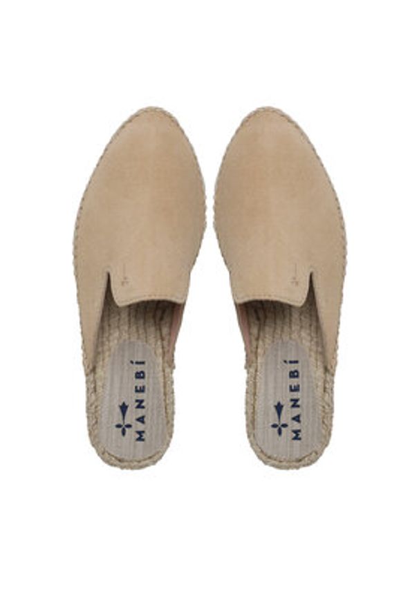 Manebi Espadryle Suede Mules M 1.1 M0 Beżowy. Kolor: beżowy. Materiał: zamsz, skóra