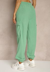 Renee - Zielone Spodnie Typu Cargo High Waist Worseli. Stan: podwyższony. Kolor: zielony. Materiał: tkanina