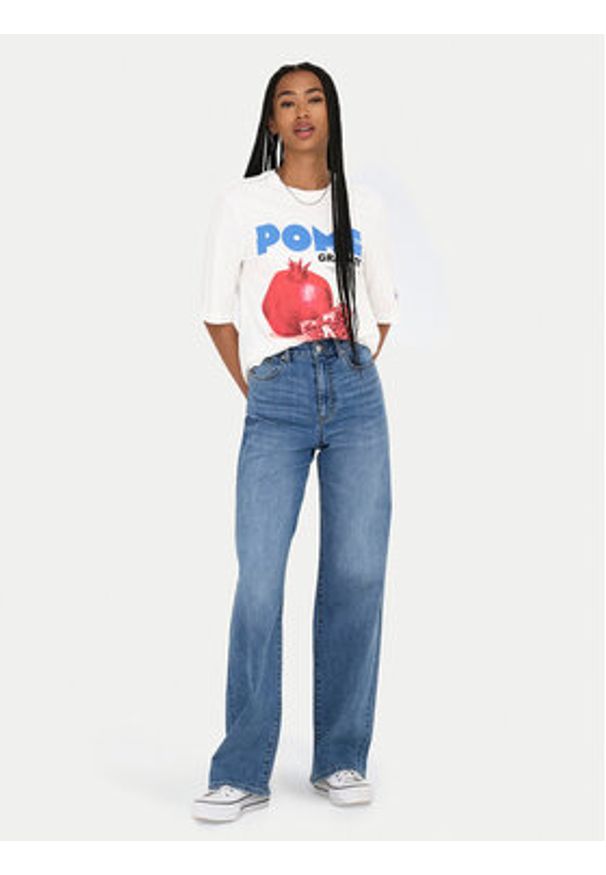 only - ONLY T-Shirt Phoebe 15351369 Biały Regular Fit. Kolor: biały. Materiał: bawełna