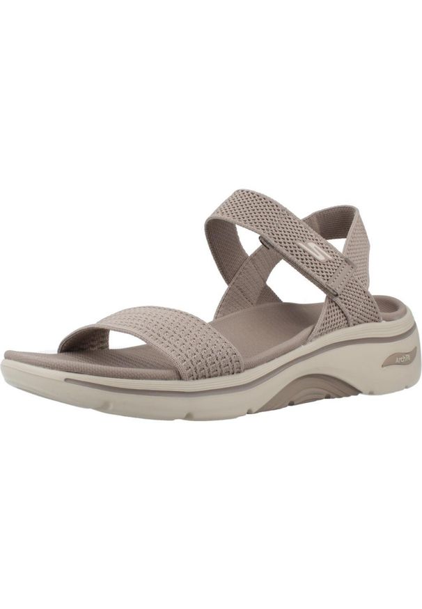 skechers - Sandały SKECHERS GO WALK ARCH FIT 2.0 Brązowy. Kolor: brązowy. Materiał: tkanina. Styl: sportowy