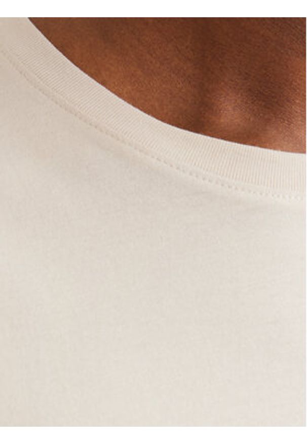 Jack & Jones T-Shirt Corp Logo 12151955 Beżowy Regular Fit. Kolor: beżowy. Materiał: bawełna