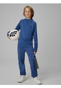 4f - 4F Spodnie sportowe szybkoschnące chłopięce - granatowe 134/140 (8-10 lat). Kolor: niebieski. Długość: do kostek. Sezon: lato. Sport: fitness #1