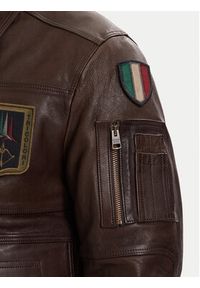 Aeronautica Militare Kurtka skórzana 261PN5058U100839 Brązowy Regular Fit. Kolor: brązowy. Materiał: skóra #5