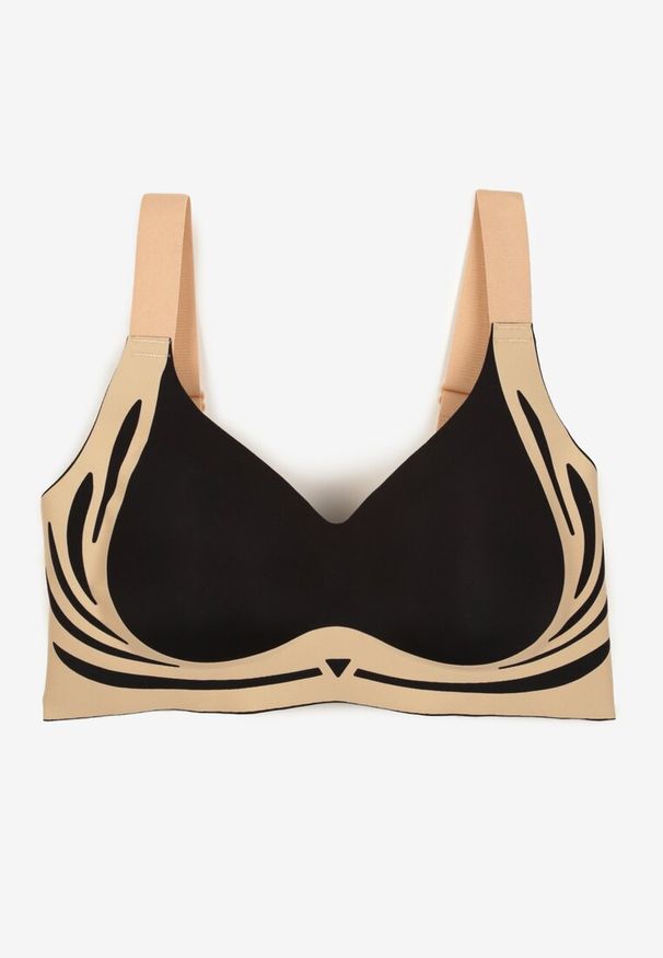 Born2be - Czarny Biustonosz z Zapięciem na Haftki Greledia. Kolor: czarny