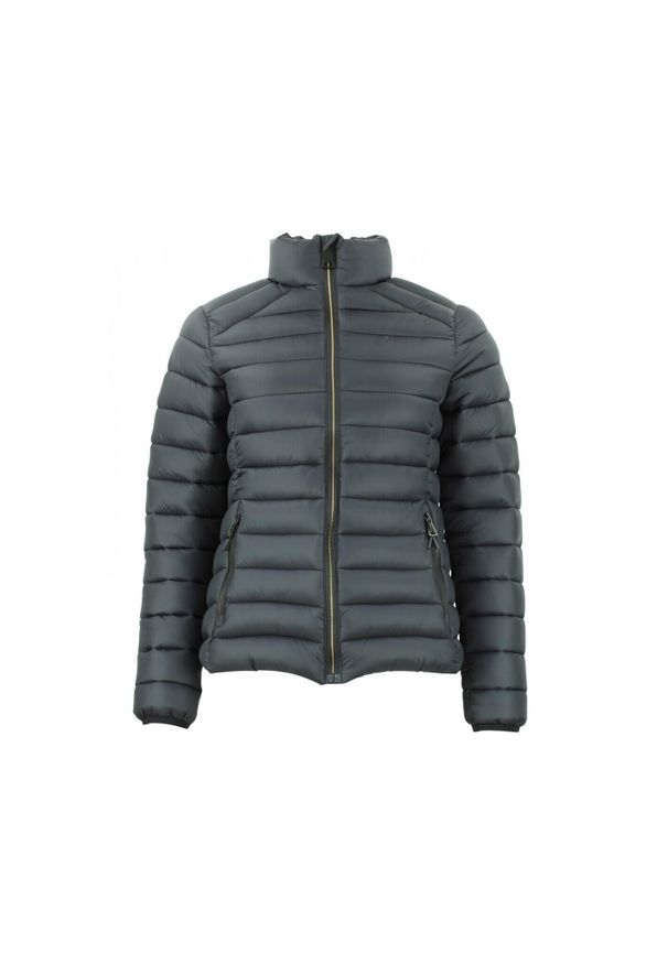 PEAK MOUNTAIN - Damska kurtka puchowa bez kaptura Peak Mountain Fine. Typ kołnierza: bez kaptura. Kolor: czarny. Materiał: puch. Sport: turystyka piesza