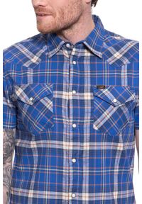 Lee - LEE SS WESTERN SUMMER BLUE L640DKNJ 112115273. Okazja: na uczelnię. Materiał: bawełna, materiał, tkanina, jeans. Długość rękawa: krótki rękaw. Długość: krótkie. Styl: klasyczny #5