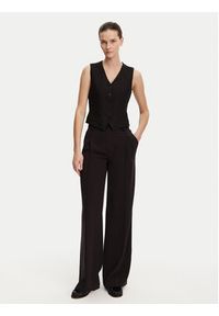 Weekend Max Mara Kamizelka garniturowa Pace 2515151012 Czarny Slim Fit. Kolor: czarny. Materiał: len