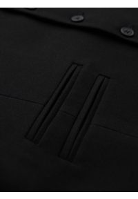 Ombre Clothing - Męska kamizelka garniturowa z klasycznym detalem i podszewką – czarna V4 - Rozmiar: M. Kolor: czarny. Materiał: wiskoza, poliester, materiał. Styl: klasyczny #3