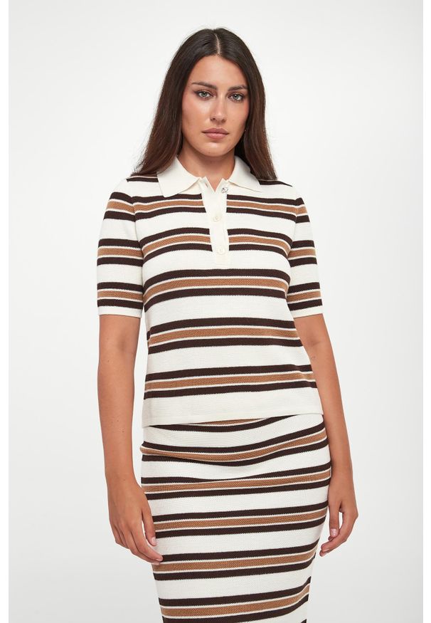 Twinset U&B - Sweter damski polo TWINSET U&B. Typ kołnierza: polo