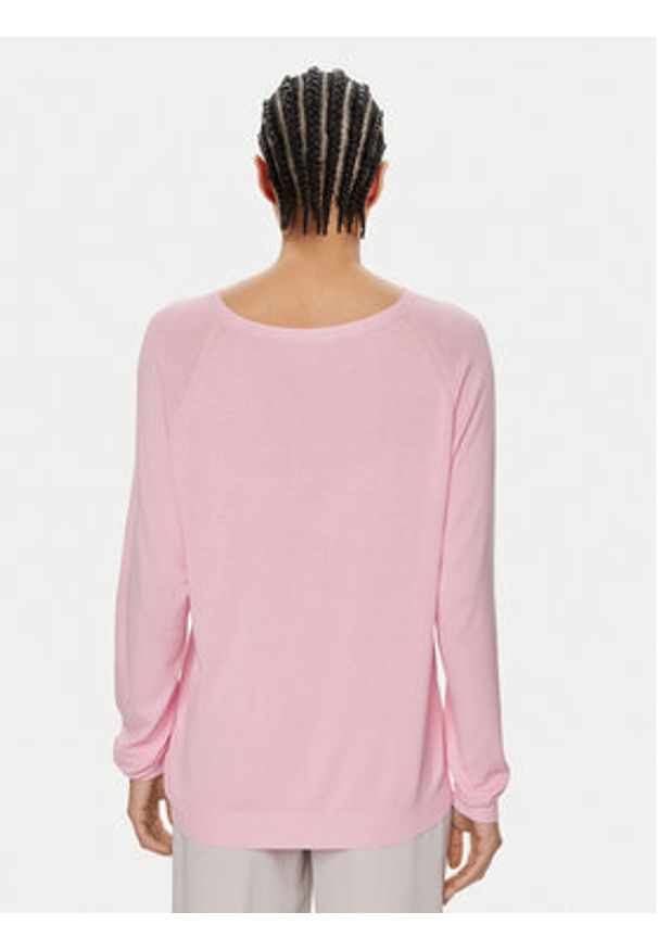 Kontatto Sweter 3M2020C Różowy Relaxed Fit. Kolor: różowy. Materiał: wiskoza