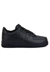 Buty do chodzenia męskie Nike Air Force 1 07. Zapięcie: sznurówki. Kolor: czarny. Materiał: skóra, syntetyk, tkanina, materiał. Szerokość cholewki: normalna. Model: Nike Air Force. Sport: turystyka piesza