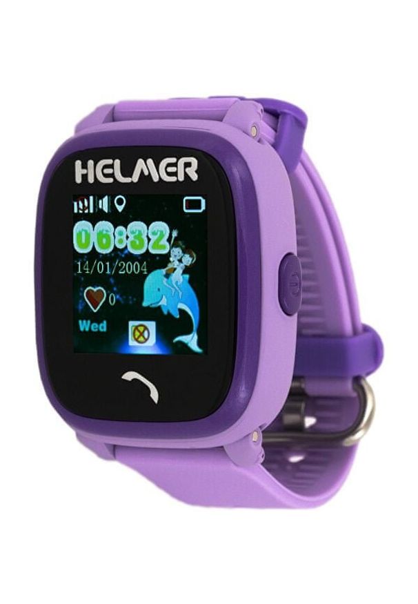 Helmer Wodoodporny zegarek Smart Touch z lokalizatorem GPS LK 704 fioletowy. Rodzaj zegarka: cyfrowe. Kolor: fioletowy