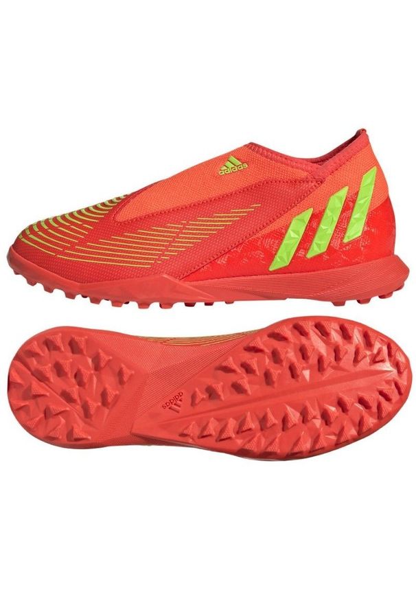 Adidas - Buty adidas Predator Edge.3 Ll Tf Jr GV8489 czerwone pomarańcze i czerwienie. Kolor: czerwony. Materiał: syntetyk. Szerokość cholewki: normalna