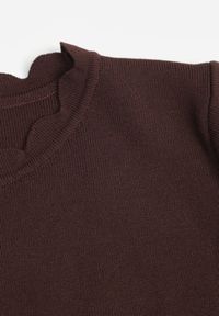 Born2be - Brązowa Bluzka Dzianinowa z Krótkim Rękawem Bellalanie. Kolor: brązowy. Materiał: dzianina. Długość rękawa: krótki rękaw. Długość: krótkie #3